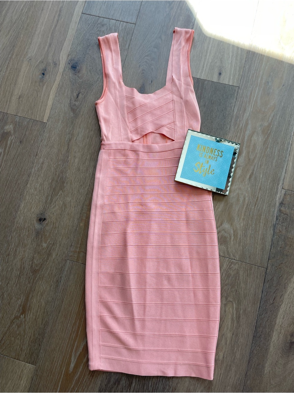 Marciano Pink Sleeveless Bodycon Dress with Cutout Detail